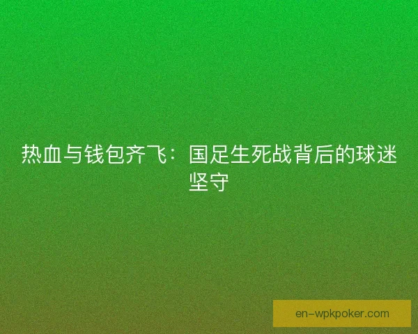 热血与钱包齐飞：国足生死战背后的球迷坚守